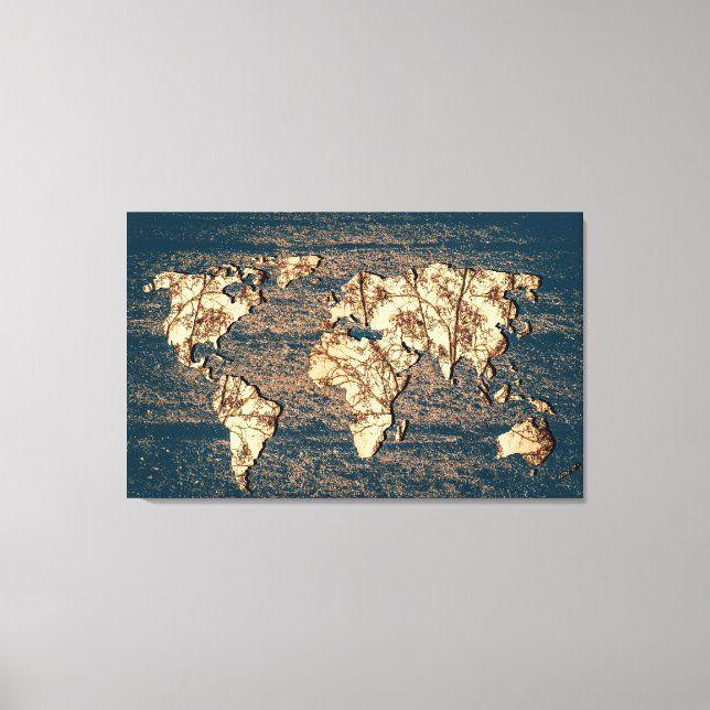 Otoño deja el Mapa Mundial del Arte Pared (Anverso)