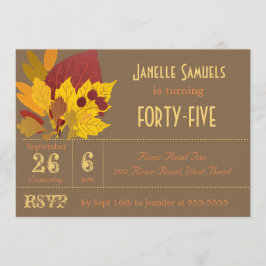 Otoño deja la invitación personalizada de cumpleañ