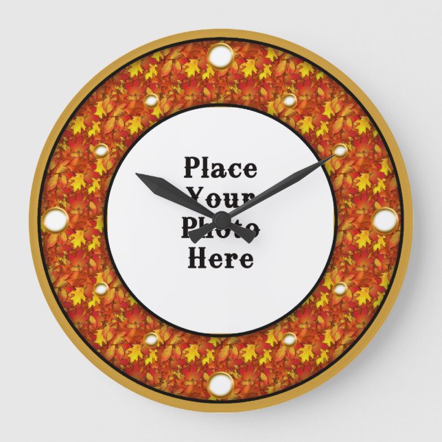 Otoño deja marco a tu reloj de pared fotográfica (Anverso)