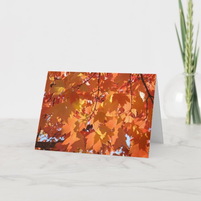Otoño deja personalizados tarjetas de felicitación (Anverso)