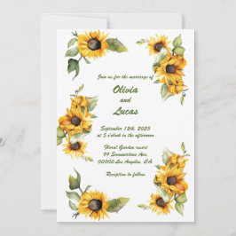 Otoño del girasol: Invitación a la boda personaliz