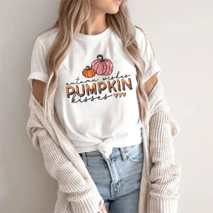 Otoño desea calabaza besos camiseta Otoño