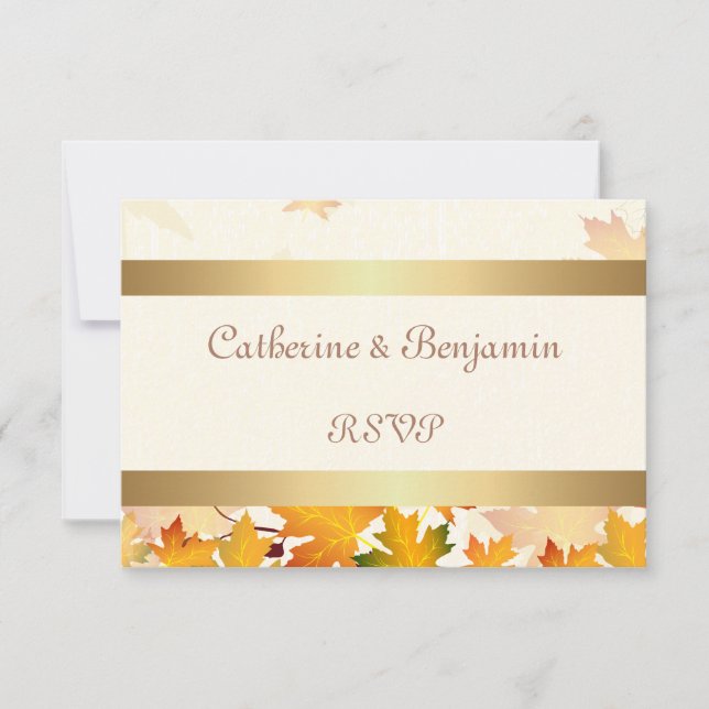 Otoño Dorado deja matrimonio RSVP (Anverso)