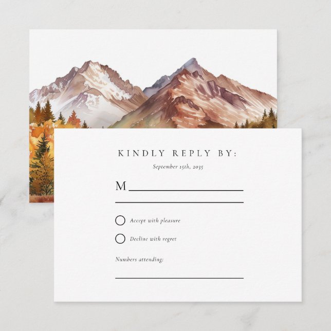 Otoño Elegante Boda RSVP (Anverso / Reverso)