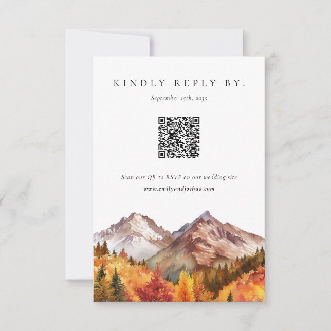 Otoño Elegante Boda RSVP (Anverso)