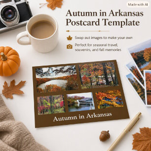 Otoño en Arkansas Tarjeta Postal de Viaje de Tempo