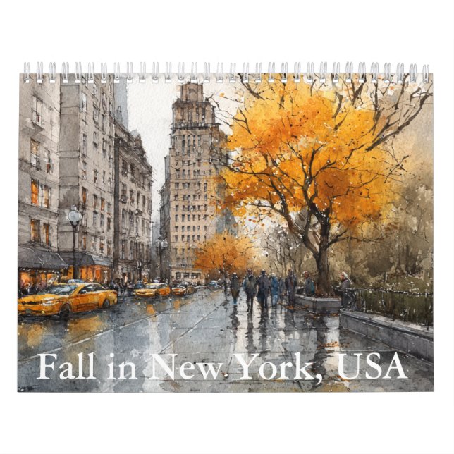 Otoño en calendario de Nueva York-EEUU (Tapa)