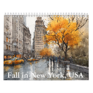 Otoño en calendario de Nueva York-EEUU