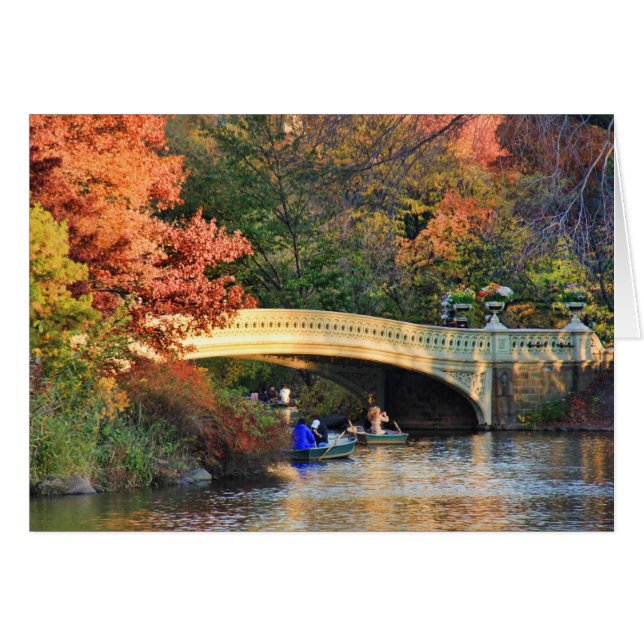 Otoño en Central Park: Navegantes por el puente (Anverso (Horizontal))