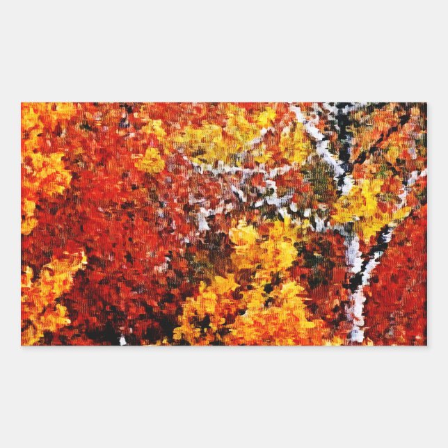 Otoño en el bosque - Pintando Pegatinas de arte (Anverso)