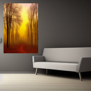 Otoño en el bosque   Poster de arte de IA