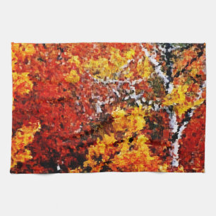 Otoño en el bosque - Toalla de cocina de arte pint