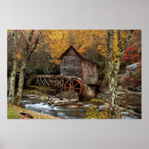 Otoño En La Impresión De Grist Mill