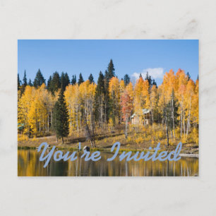 Otoño en la tarjeta postal de invitación Glacier S