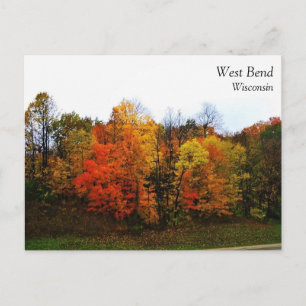 Otoño en West Bend, postal de Wisconsin
