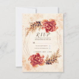 Otoño Especias Florales Acuarela Boda RSVP