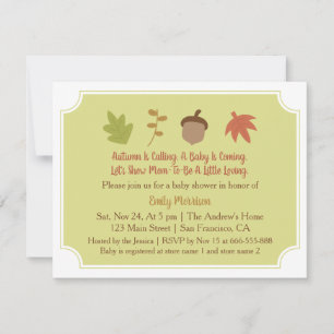 Otoño está llamando, Invitación de Baby Shower de