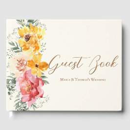 Otoño Fall Boda Floral Libro de invitados
