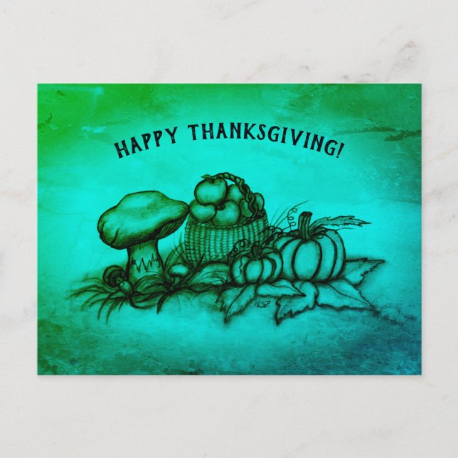 Otoño, ¡Feliz Día de Acción de Gracias! Postal (Anverso)
