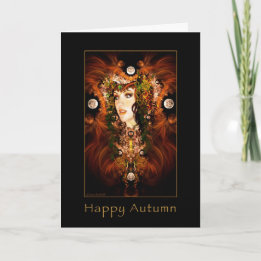 Otoño feliz - tarjeta de la diosa del otoño