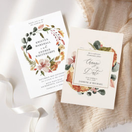 otoño floral elegante Cambiar la invitación de fec