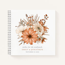 Otoño Florals desea un libro de invitados para rec