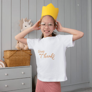 Otoño Gingham da gracias a la camiseta de un niño