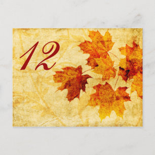 otoño hojas boda tarjeta de asiento de mesa