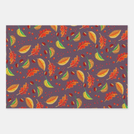 Otoño Hojas Nueces Patrón de castañas elegante Caí