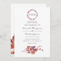 Otoño - Invitación a la boda de acuarela en otoño