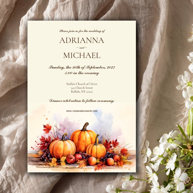 Otoño Invitación a la boda de calabaza rusa (Subido por el creador)