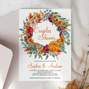 Otoño Invitación a la ducha de las parejas de cala