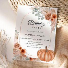 Otoño Invitación al cumpleaños de una mujer de Boh