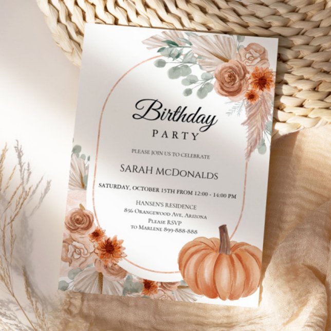 Otoño Invitación al cumpleaños de una mujer de Boh (Subido por el creador)