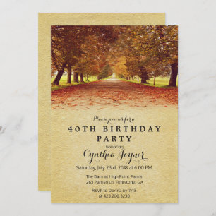 OTOÑO - Invitación de cumpleaños de otoño rústico