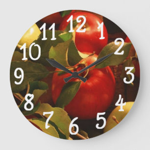 Otoño Manzanas Otoño Diseño Cocina Reloj de pared