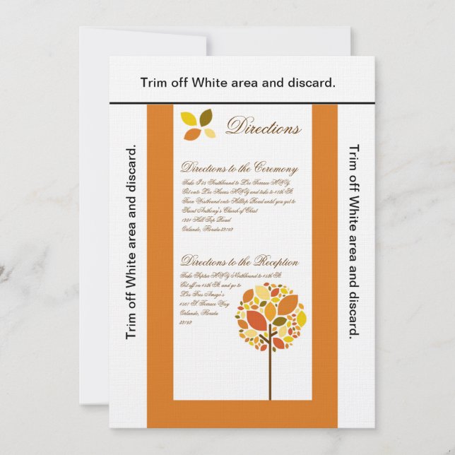 otoño moderno de la tarjeta de las direcciones (Anverso)