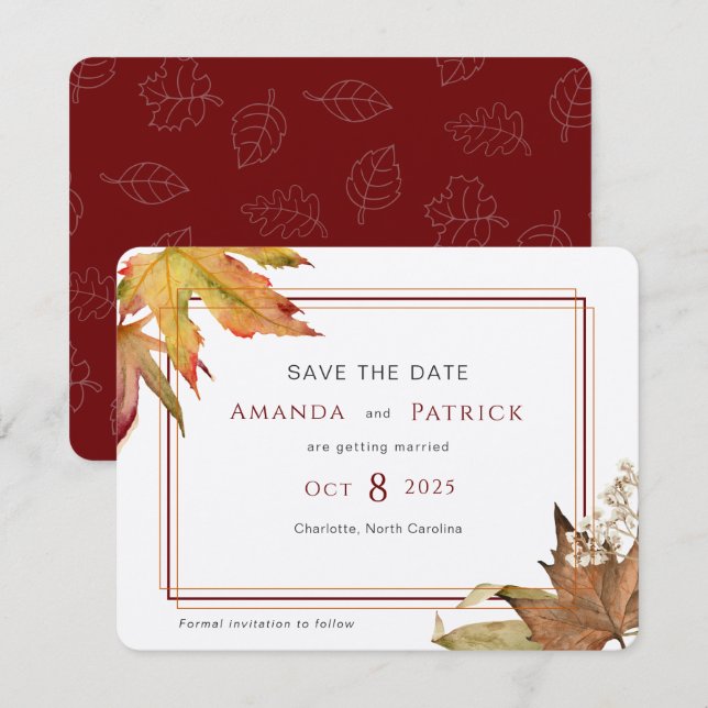 Otoño moderno El otoño deja elegante a salvo la fe (Anverso / Reverso)