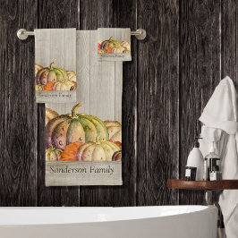 Otoño Naranja Calabaza Rustic Cute Wood Bath T