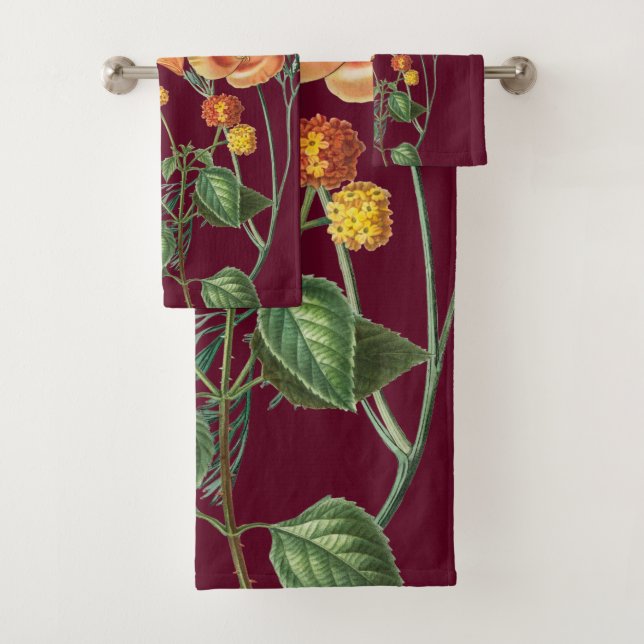 Otoño Naranja de acuarela Floral Borgoña (In situ)