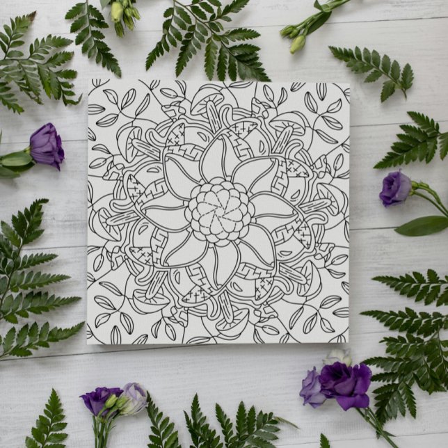 Otoño pacífico: Tarjeta de coloreado forestal (Subido por el creador)