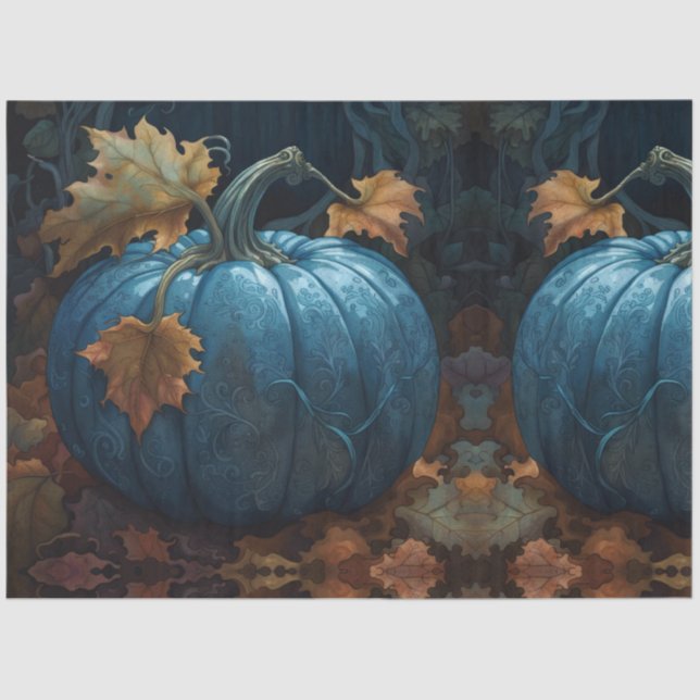 Otoño Papel de deshielo de la calabaza azul de oto (Anverso)