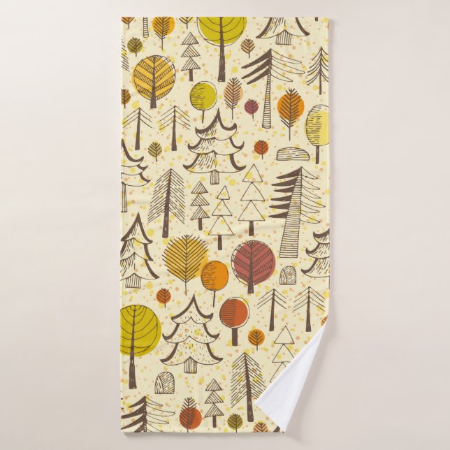Otoño. Patrón sin foco con bosque, retroceso de ot (Toalla de baño)