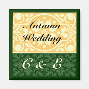 Otoño que casa el imán verde del personalizado del