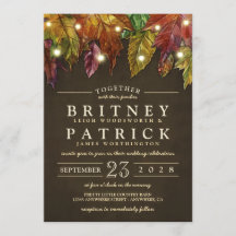 Otoño rústico El otoño deja invitaciones a la boda