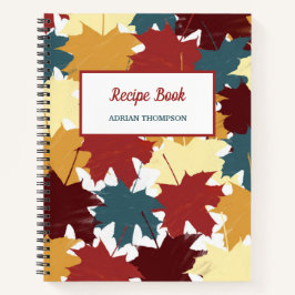 Otoño rústico otoño deja un libro de recetas