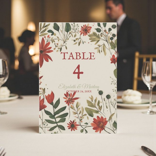 Otoño Rústico Sage Green & Burgundy Red Floral (Subido por el creador)