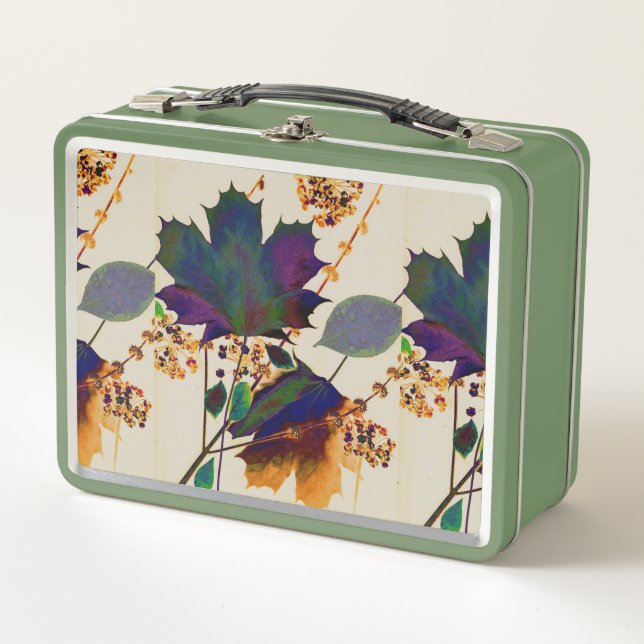 Otoño Sale de Colores Reales Metalizado Lunchbox (Anverso)