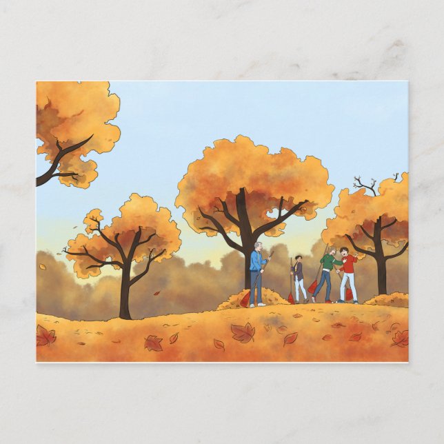 Otoño Sale de la postal Bjornstad A&C (Anverso)