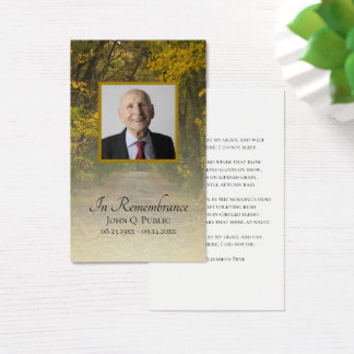 Otoño Sale de Lane Funeral Memorial Prayer